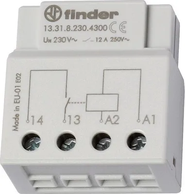 Obrázok produktu pre Finder 13.31.8.230.4300, Viacnapäťové relé, Biela, Metal, Plast, 1000 mW, 230 V
