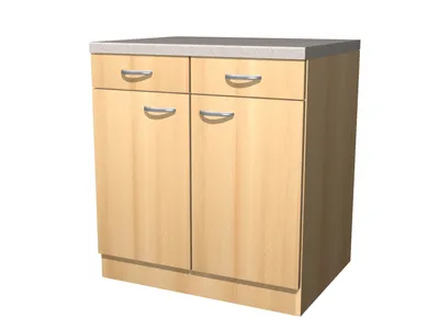 Produktbild von Flex Well Unterschrank mit Schublade und Drehtür Nano BxTxH 80 x 60 x 85 cm buche matt zerlegt Anschlag links rechts 00006882