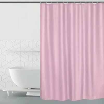 Productafbeelding van Douchegordijn, waterdicht, 180x200 cm, wasbaar, sneldrogend, polyester, wit (roze)
