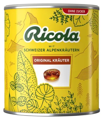 Obrázek produktu pro Ricola Original se švýcarskými alpskými bylinkami bez cukru plechovka 1000g