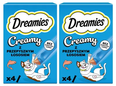 Produktbild von Dreamies Katzenleckerlis mit köstlichem Lachs 8x10g