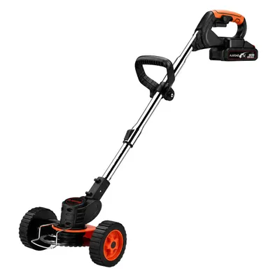 Produktbild von AJIEQAQ Akku Rasentrimmer 21V, 3-in-1 mit Rädern, 2×2,0Ah Akkus & 3 Klingentypen