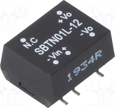 Produktbild von 1x Wandler: DC/DC 1W SMD SBTN01L-12 DC/DC Wandler IAusg: 8,4÷84mA UEing: 4,5÷5,5V 12VDC