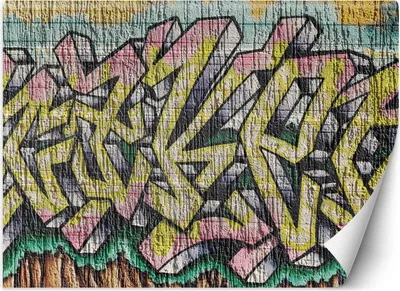 Produktbild von Vlies fototapete Buntes Graffiti auf Beton 400x280 cm Feeby Bunt inkl. Kleber einfache Montage