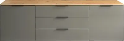 Produktbild von Lowboard GALAVERNA mit 3 Schubladen und 2 Türen in Hochglanz Titanium Grau