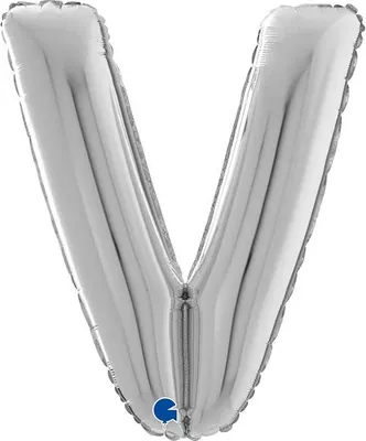 Image de Lettre géante ballon plastique 26"/66cm | Argent #V
