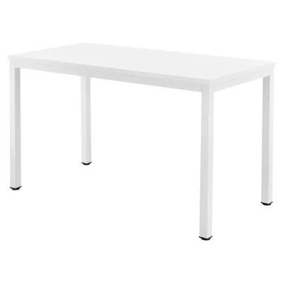 Image de In And OutdoorMatch Bureau Shyann - Table pour ordinateur portable - 120x60x75 cm - Blanc - Acier et panneau de particules - Design moderne