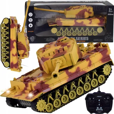 Produktbild von Lolex | RC Kampfpanzer - Militär Tarnfarben - Turm Rotation - Licht und Sound - Raupenfahrzeug