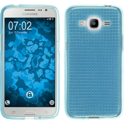 Produktbild von PhoneNatic Case kompatibel mit Samsung Galaxy J2 (2016) (J210) - hellblau Silikon Hülle Iced Cover