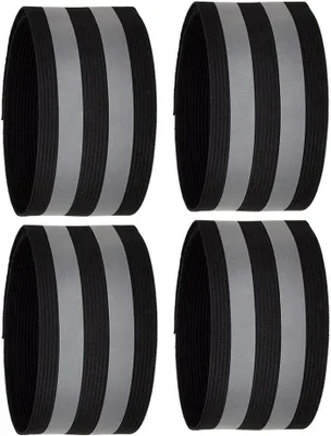 Immagine prodotto di 4 fascette riflettenti per pantaloni da ciclismo, elastici per proteggere i pantaloni, accessori per bicicletta per uomo e donna, catarifrangenti per la sicurezza in bicicletta