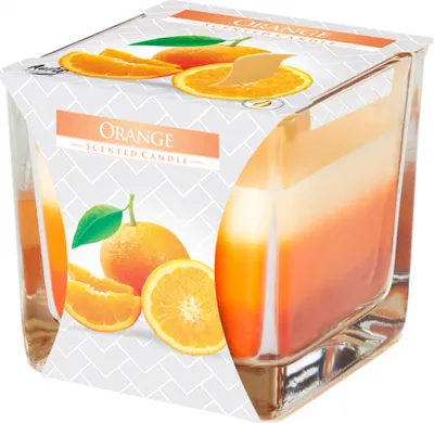 Produktbild von Bispol Duftkerze in dreifarbigem Glas Orange SNK80-63