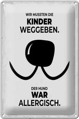 Produktbild von Blechschild Spruch Hund Wir mussten Kinder weggeben 20x30cm