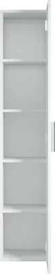 Image de Armoire de salle de bain Pluto 30 x 30 x 150 cm - Blanc mat - Meuble de rangement haut placard armoire colonne