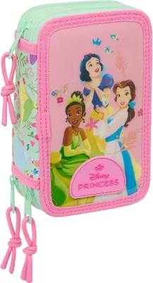 Produktbild von Federmäppchen mit Zubehör Disney Princess Bloom Rosa Aquamarin 12,5 x 19,5 x 5,5 cm 37 Stücke