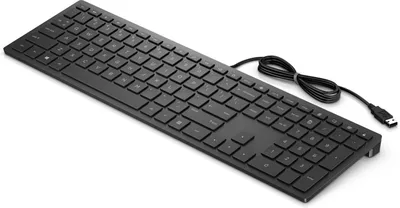 Productafbeelding van HP Pavilion 300 kabeltoetsenbord, volledig formaat (100%), kabel, USB, mechanische schakelaar, zwart