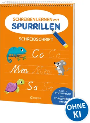 Immagine prodotto di Schreiben lernen mit Spurrillen - Schreibschrift: Schreibblock mit vorgeprägten Linien für Schulkinder ab 6 Jahren
