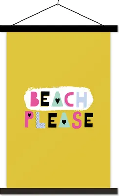 Produktbild von MuchoWow® Textilposter Sommer - Gelb - Zitat 40x60 cm mit schwarzem Rahmen - Wanddekorationen