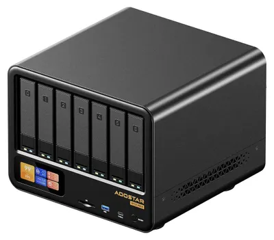Immagine prodotto di Mini PC NAS - WTR MAX - 11 alloggiamenti - Display secondario - Ryzen 7 Pro 8845HS 8 core fino a 5,1 GHz - Radeon 780M - HDMI+DP - Barebone senza RAM/SSD