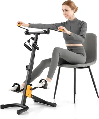 Produktbild von GOPLUS Pedaltrainer Senioren, Bewegungstrainer Arm- und Beintrainer mit Handgriff & Widerstand, Ergometer Heimtrainer höhen- und längenverstellbar, 43 x 53 x 73-102 cm
