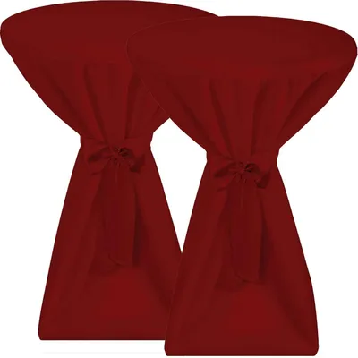 Produktbild von Beautissu 2X Premium Stehtischhusse Blickdicht Bordeaux Ø 60-65 cm