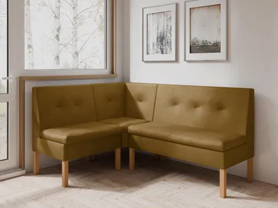 Produktbild von JKG Meble Eckbank fur Essizmmer - Eckbank Küche mit Aufbewahrungsbehälter - Sitzecke Küche - Velours - Essecke - Küchensofa - Honig - 130x170 cm