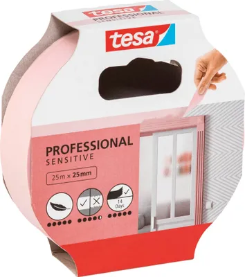 Produktbild von TESA 56260, Maler-Abdeckband, Papier, Pink, weich, Acrylfarbe, Alkydfarbe, Latexfarbe, 7 Tag(e)
