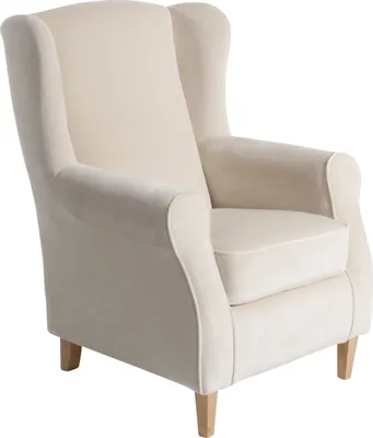 Produktbild von Max Winzer Ohrenbackensessel Lorris - Samtvelours creme - Maße: 77 x 86 x 103 cm