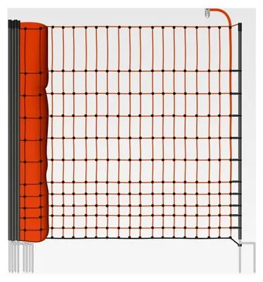 Produktbild von 25 m Hühnerzaun, Geflügelzaun, Geflügelnetz, 112 cm, 9 Pfähle, 2 Spitzen Classic