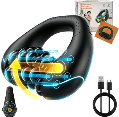 Produktbild von Elektrische Massage-Rolle – Handmassager mit 3 Geschwindigkeiten & Rollen für Rücken, Schulter & Beine, Tiefengewebe Muskelmassagegerät