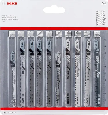 Image de jeu de 10 lames de scie sauteuse Clean Cutting, queue en T