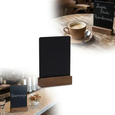 Produktbild von WERBETAFEL INFORMATIONSCHILD Kreide MENÜ A6 18x12cm Ständer BRAUN