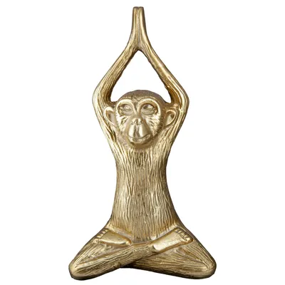 Image de Gilde Figur, Affe, "Monkey", Aluminium, goldfarben, VE 1, L. 9 cm, B. 16 cm, H. 28.5 cm 60176 4063387601761
