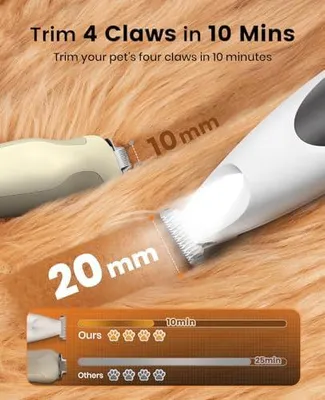 Produktbild von oneisall Pfotentrimmer für Hunde mit LED-Licht, Leise Hundepfoten Trimmer Paw Trim Pro dr Pfoten, Wiederaufladbar Schermaschine Hund Hundeschermaschine für Pfoten, Augen, Ohren, Gesicht
