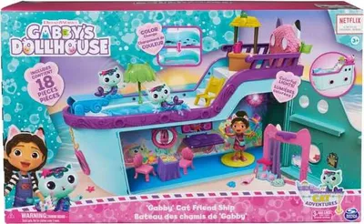 Zdjęcie produktu dla Spin Master Gabby's Dollhouse Gabby's Ship Mermaid duży statek wycieczkowy + 18 akcesoriów Gabby Cat Friend Ship