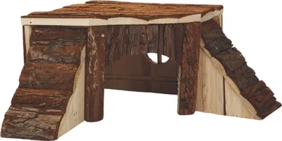 Produktbild von Beeztees Forest Blockeckhütte - Nagerkäfig - 35x35x16 cm