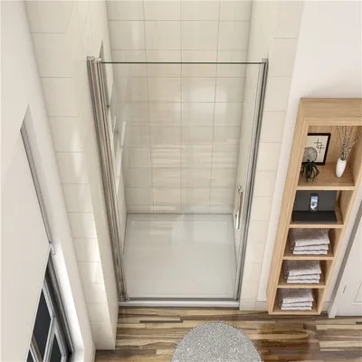 Produktbild von B.80xH.195cm Nischentür Duschabtrennung Schwingtür Pendeltür Dusche Drehtür 6mm ESG Nanoglas Duschkabine