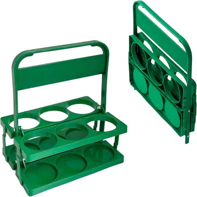 Obrázok produktu pre Držiak na fľaše 6 fliaš, skladací, plast, pre kuchyňu, 31,5 x 28 x 18 cm, zelená