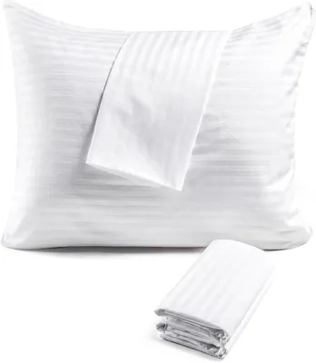 Obrázok produktu pre Obliečky na vankúše sada 6 ks, 60 x 60 cm, biela, 100% bavlna, zips, do postele