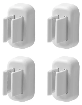 Image de Support mural pour brosses à dents, adhésif, lot de 4, blanc