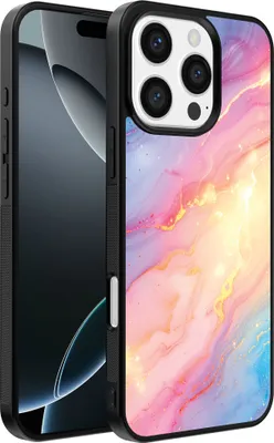 Produktbild von Smartphonica Telefon Fall geeignet für iPhone 16 Pro Max mit Regenbogen Glitter Marble Print - TPU Backcover Fall Regenbogen Glitter Marble Design