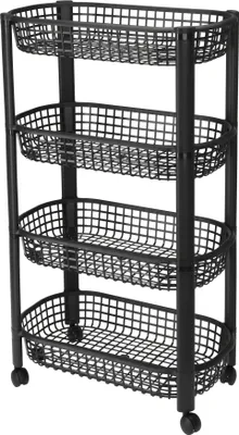 Image de Étagère à roulettes à 4 niveaux 46,5x26x79 cm