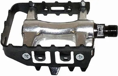 Produktbild von Kugelgelagerte MTB Fahrradpedale aus Aluminium schwarz/silber inkl. Rückstrahler, 389g