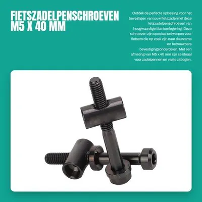 Productafbeelding van Dailygoods - Fietszadelschroeven M5 x 40 mm - 2 stuks