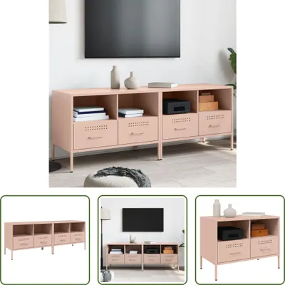 Produktbild von The Living Store TV-Schränke 2 Stk. Rosa 68x39x50,5 cm Kaltgewalzter Stahl