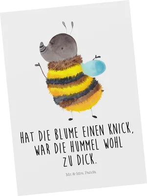 Produktbild von Mr. & Mrs. Panda Postkarte Hummel flauschig - Weiß - Geschenk, Postkarten, Lustige Sprüche, Grußkarte, Ansichtskarte, Fotokarte, Blume, Ansichtskarten, Natur, Biene