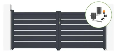 Produktbild von Flügeltor elektrisch 3m VOGEL H.120cm + Drehtorantrieb BUNKER B500