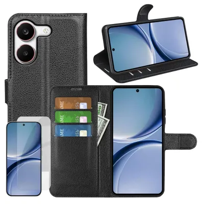 Image de Kit coque et verre de protection pour Xiaomi Poco X8 Pro 5G : coque à rabat et verre trempé 9H