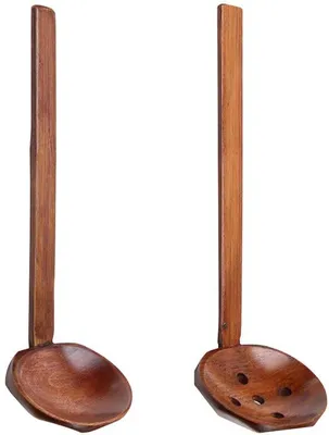 Produktbild von Holzlöffel-Set mit langem Stiel für Küche und Essen