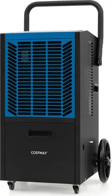 Produktbild von COSTWAY Luftentfeuchter 66L/Tag , Bautrockner mit Pumpe, 24H Timer, Ablaufschlauch & 4 Rädern, Industrie Trocknungsgerät blau