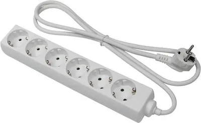 Produktbild von Steckdosenleiste 6-fach, weiß 1,4 m, H05VV-F 3G1,5